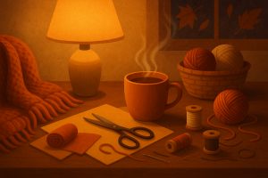 хобби рукоделие нитки ножницы кофе
