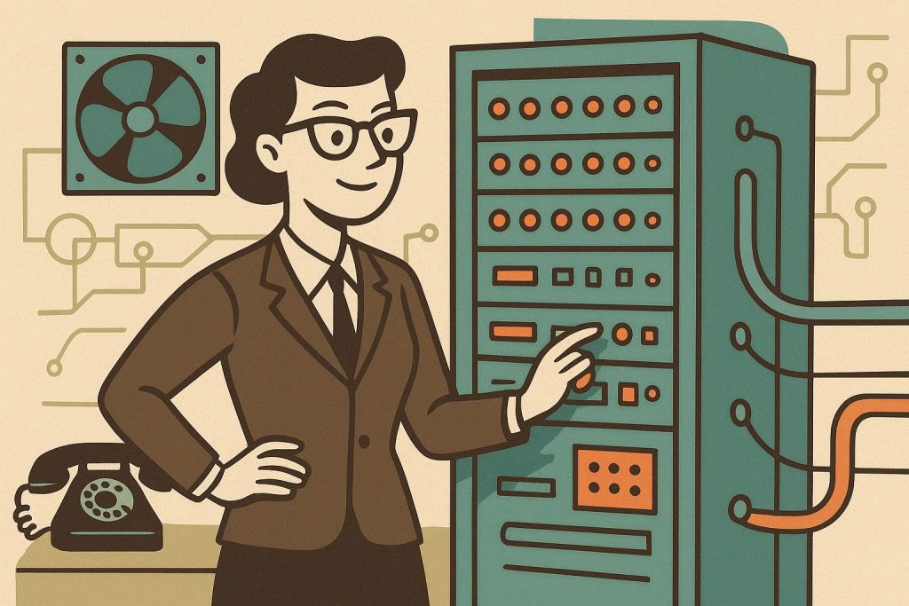 системный администратор проверяет серверное оборудование