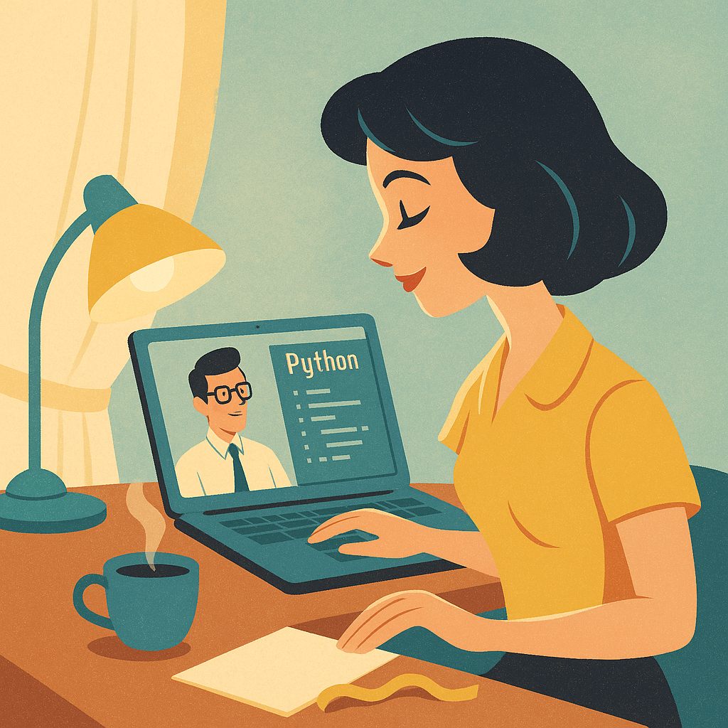 ученик проходит курс Python с нуля