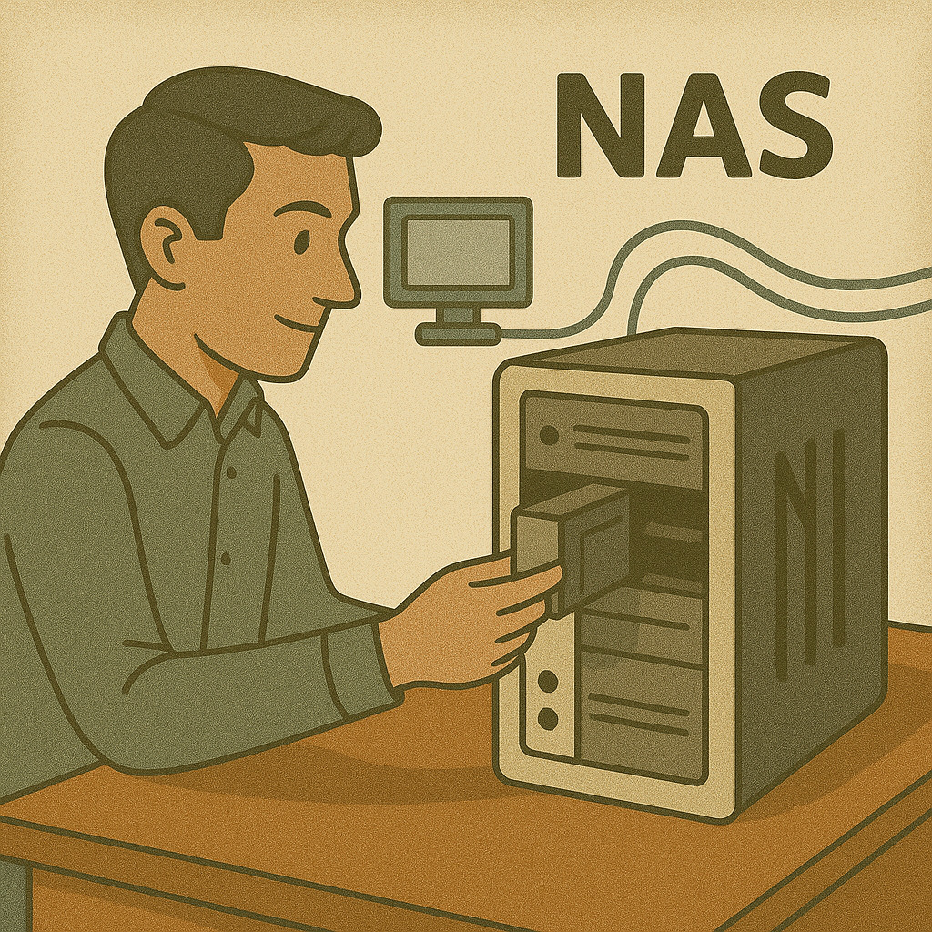 NAS — сетевое хранилище, подключённое к офисной локальной сети