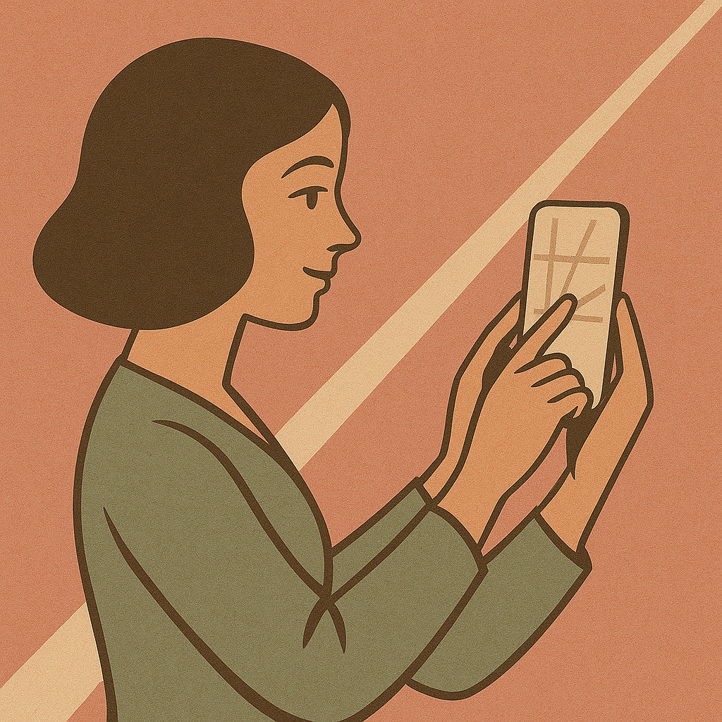 фотограф снимает отражение в витрине на смартфон