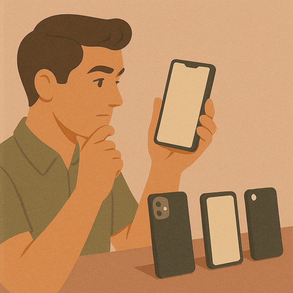 смартфон с открытым приложением для обработки фото