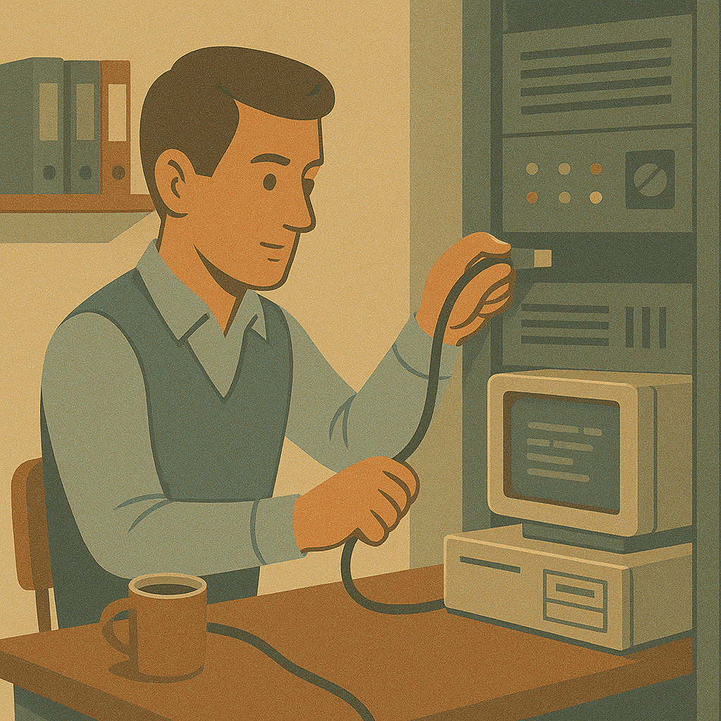 системный администратор анализирует ошибки в настройках