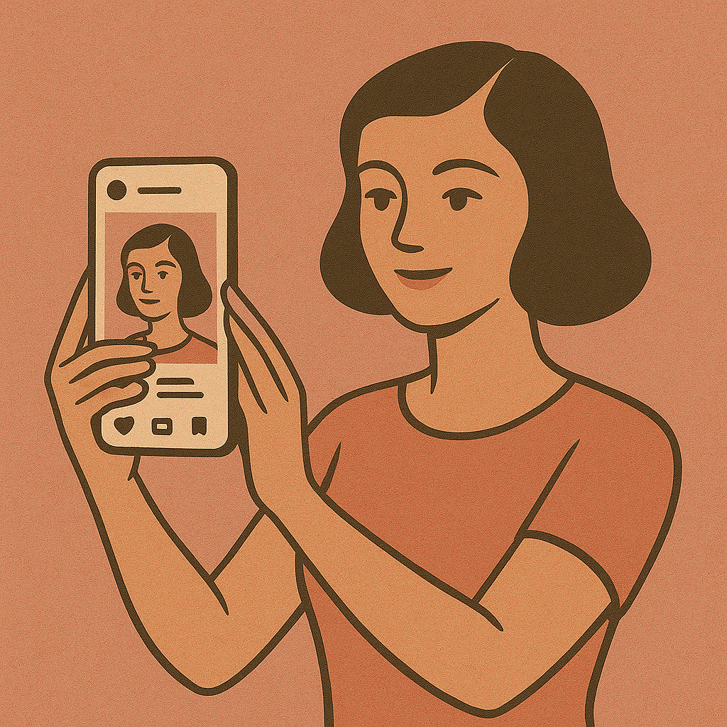 фотограф использует сетку в камере смартфона