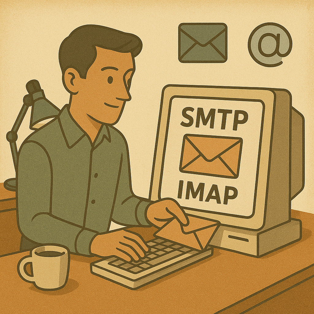 схема работы электронной почты через протоколы SMTP и IMAP
