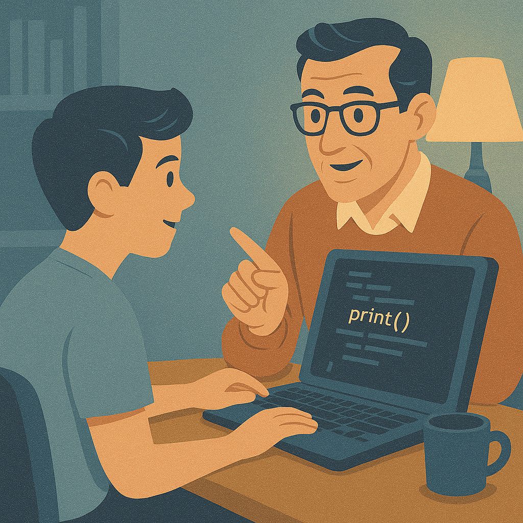 новичок изучает программирование на Python