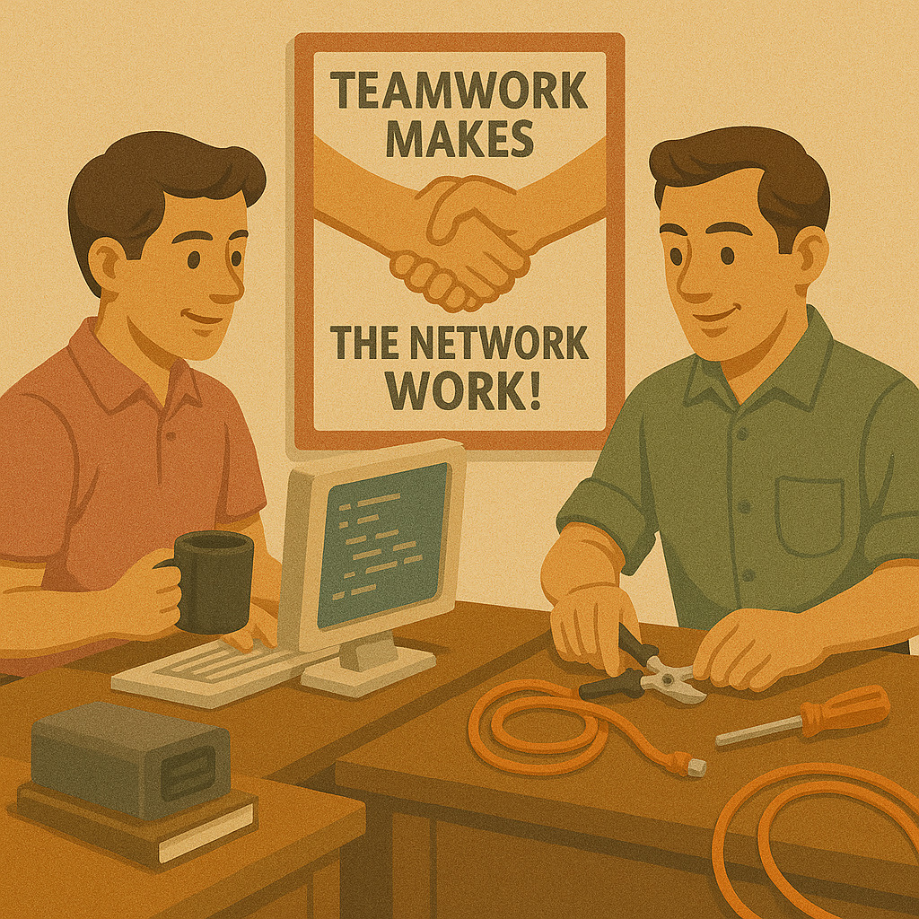 молодой айтишник работает за ноутбуком в офисе