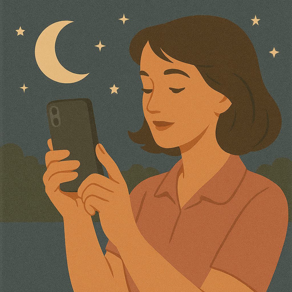 фотограф снимает ночной город на смартфон