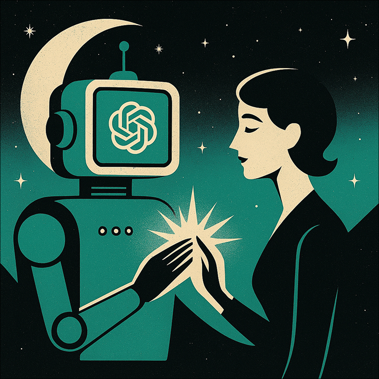 человек учится, как писать статьи с ChatGPT, на ноутбуке