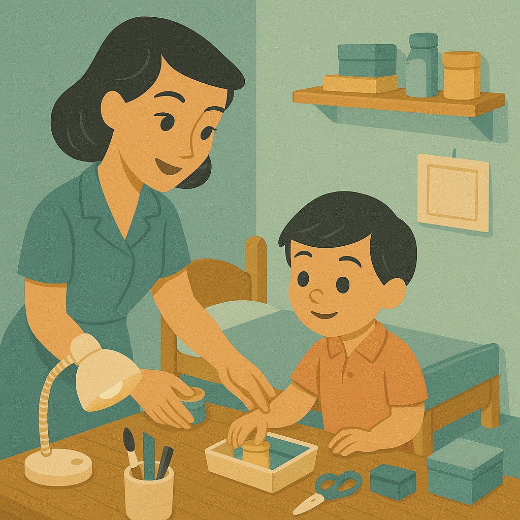 ребёнок выбирает безопасные материалы для творчества