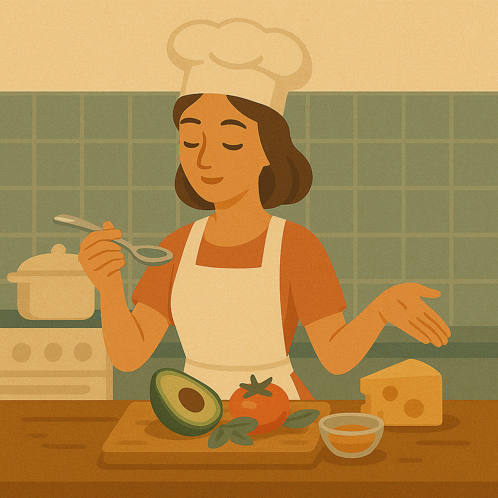 команда поваров на кухне ресторана готовит блюда разных цехов