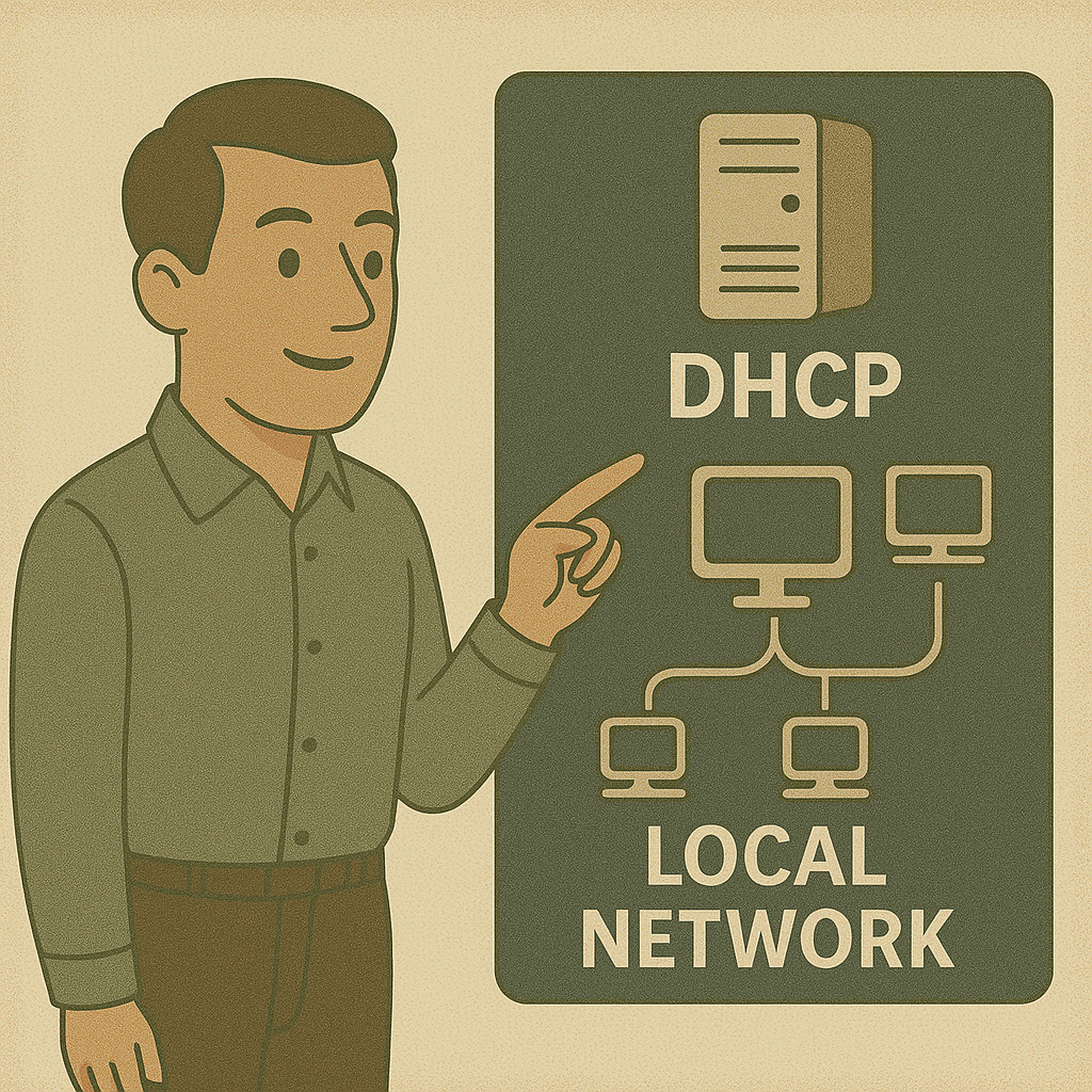 схема работы DHCP-сервера в корпоративной локальной сети
