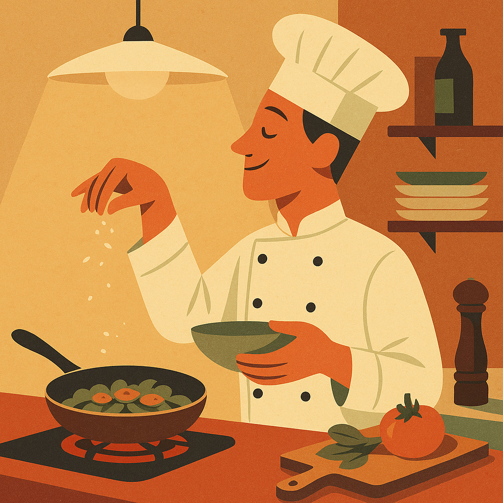 повар фотографирует блюдо в мягком дневном свете для меню ресторана