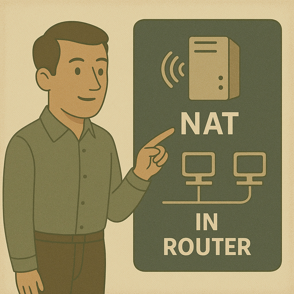 схема работы NAT в роутере между внутренней и внешней сетью