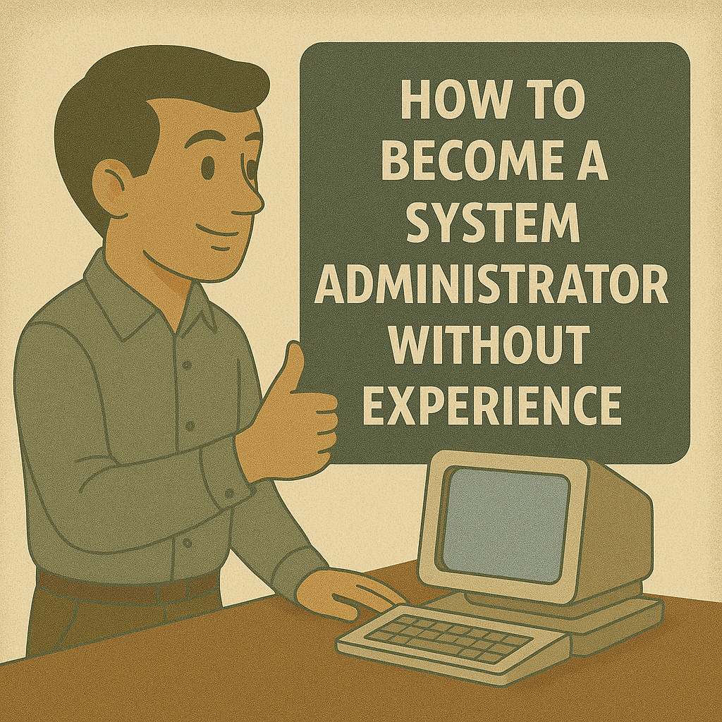 начинающий системный администратор работает за компьютером и настраивает сеть