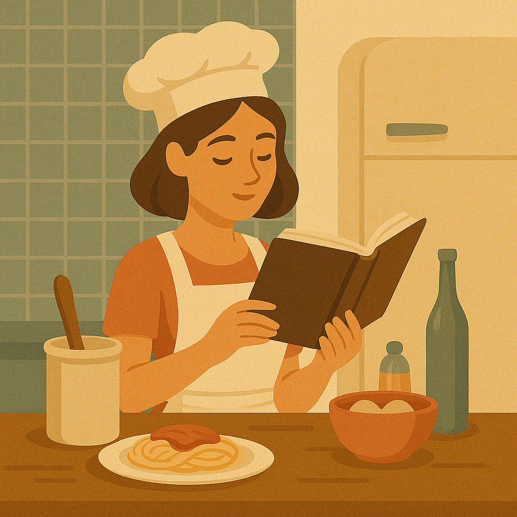 студент кулинарного колледжа изучает технологию приготовления блюд на практике