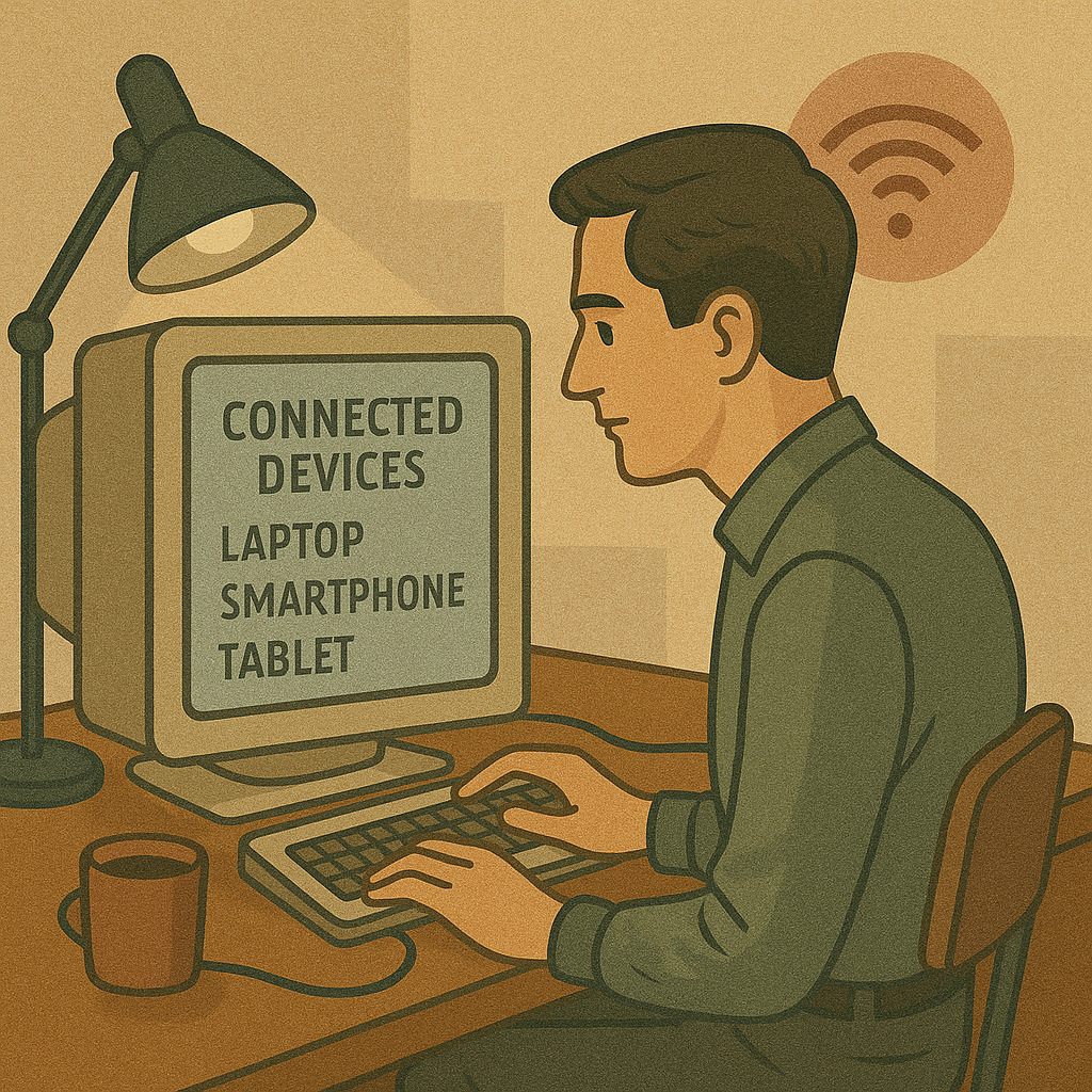 системный администратор устраняет ночной сбой в серверной и наблюдает за сетью