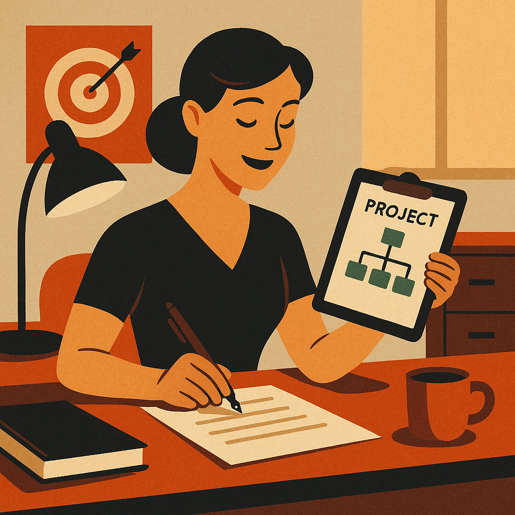 менеджер проекта формулирует задачи для команды