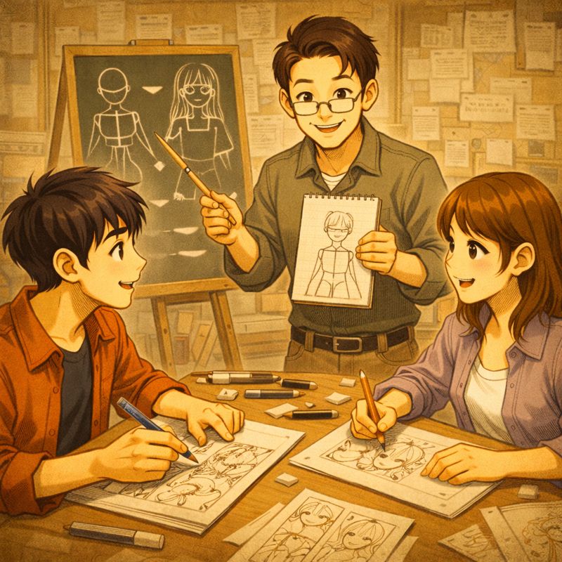 Как рисовать лицо аниме-персонажа под разными углами