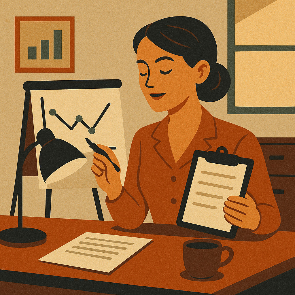 менеджер проекта анализирует показатели и данные проекта