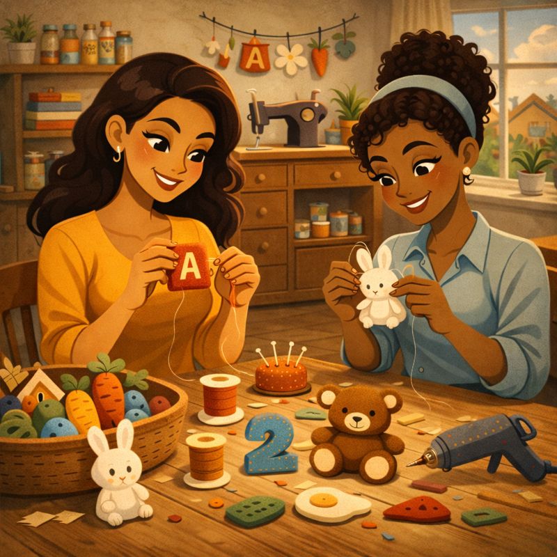 Нитки и иглы для фетра для аккуратного шитья