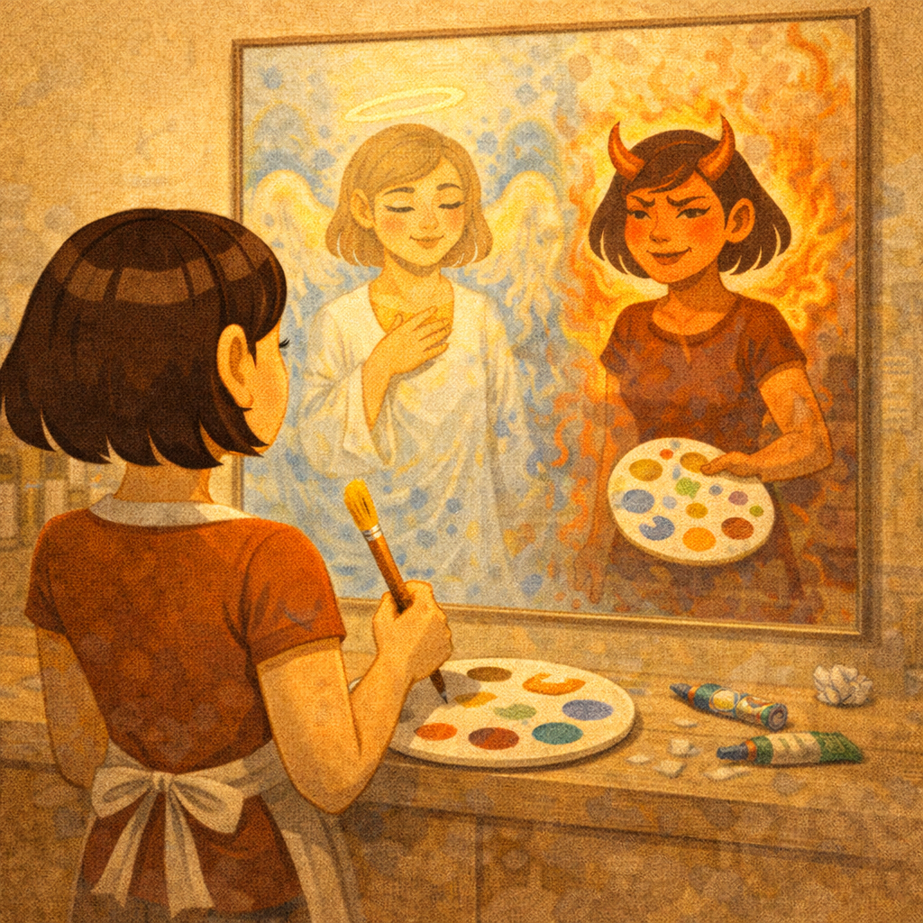 человек делает простую арт-практику в блокноте, используя несколько цветов и таймер