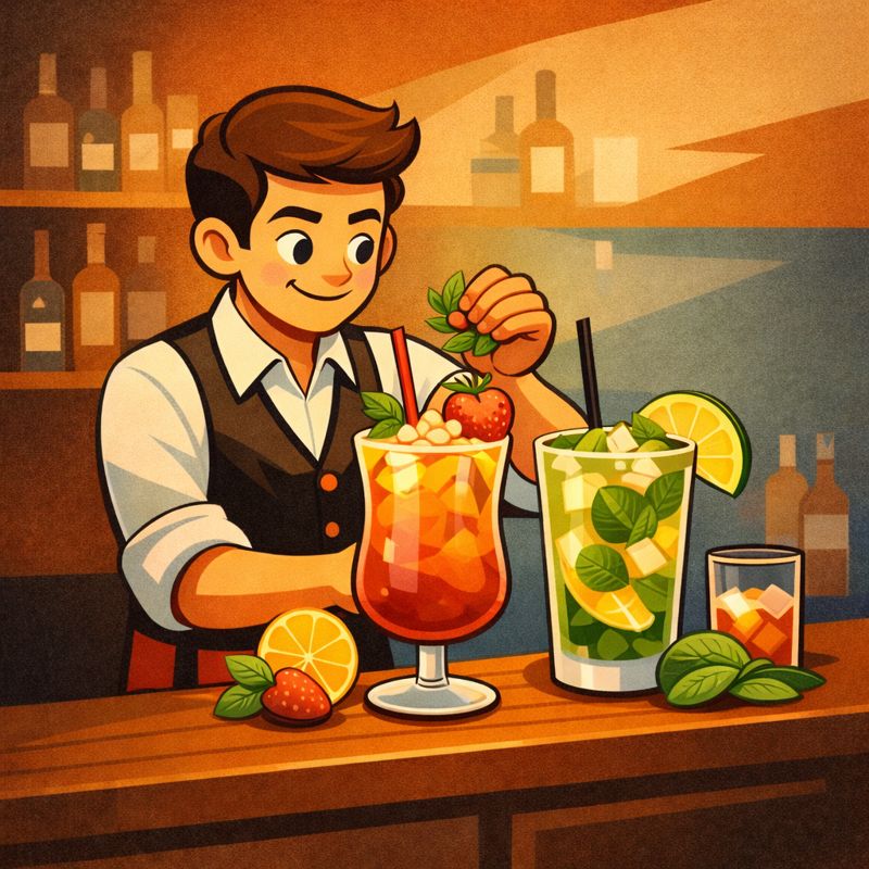 Работа бармена за стойкой и процесс обучения профессии