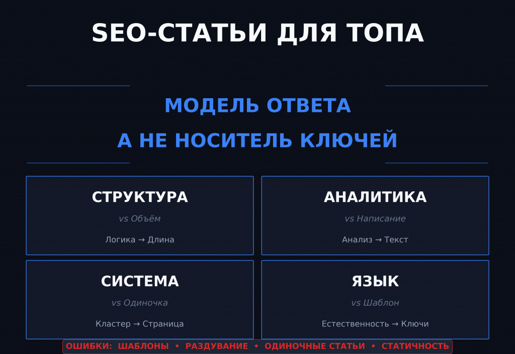 Анализ и написание SEO-статей для поискового продвижения