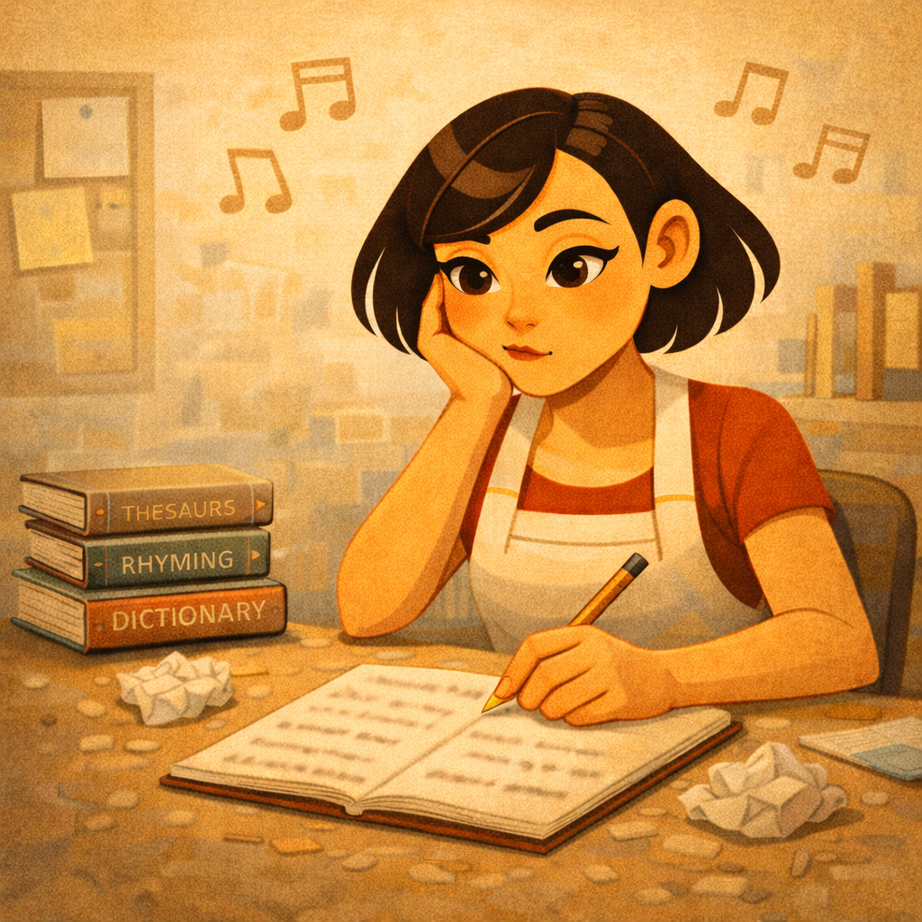 новичок собирает аранжировку в DAW на ноутбуке, на экране дорожки ударных и баса