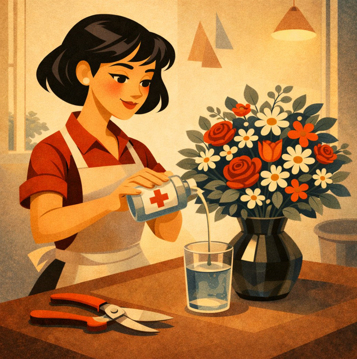 Как сохранить свежесть букета в жаркую погоду.