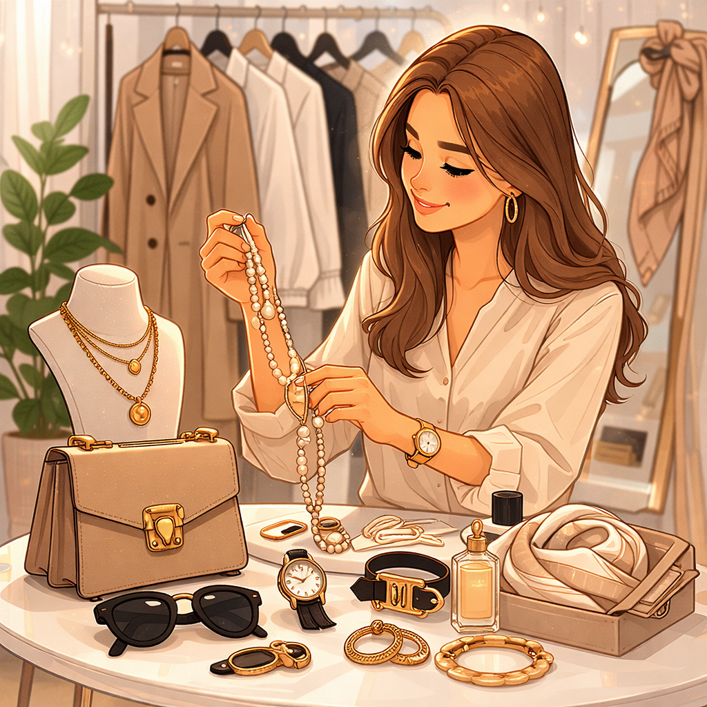 Стилист обсуждает с клиентом цели и сценарии перед разбором гардероба: на столе блокнот с планом этапов и мудборд с нейтральными силуэтами, без читаемого текста.