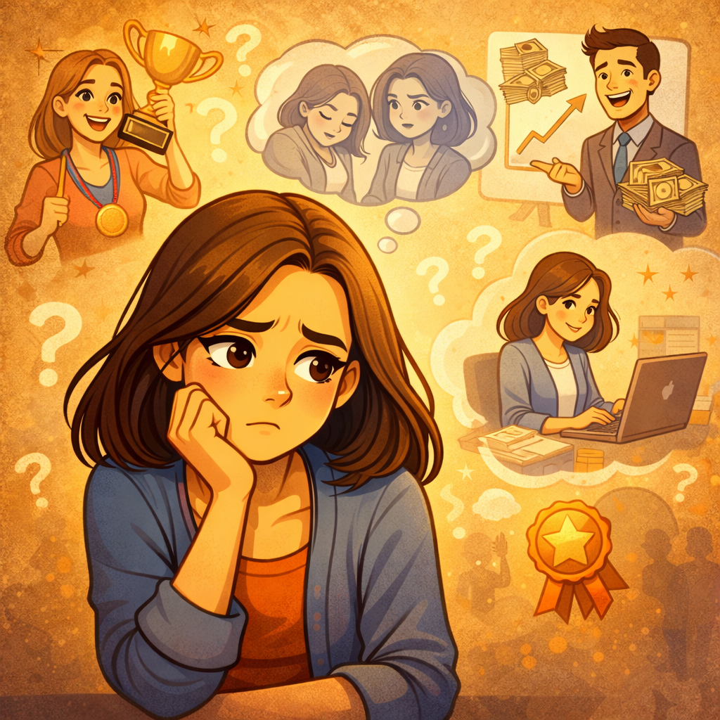 Человек сидит за рабочим столом с опущенными плечами и усталым взглядом, рядом ноутбук и размытый фон, символизирующий эмоциональное истощение.