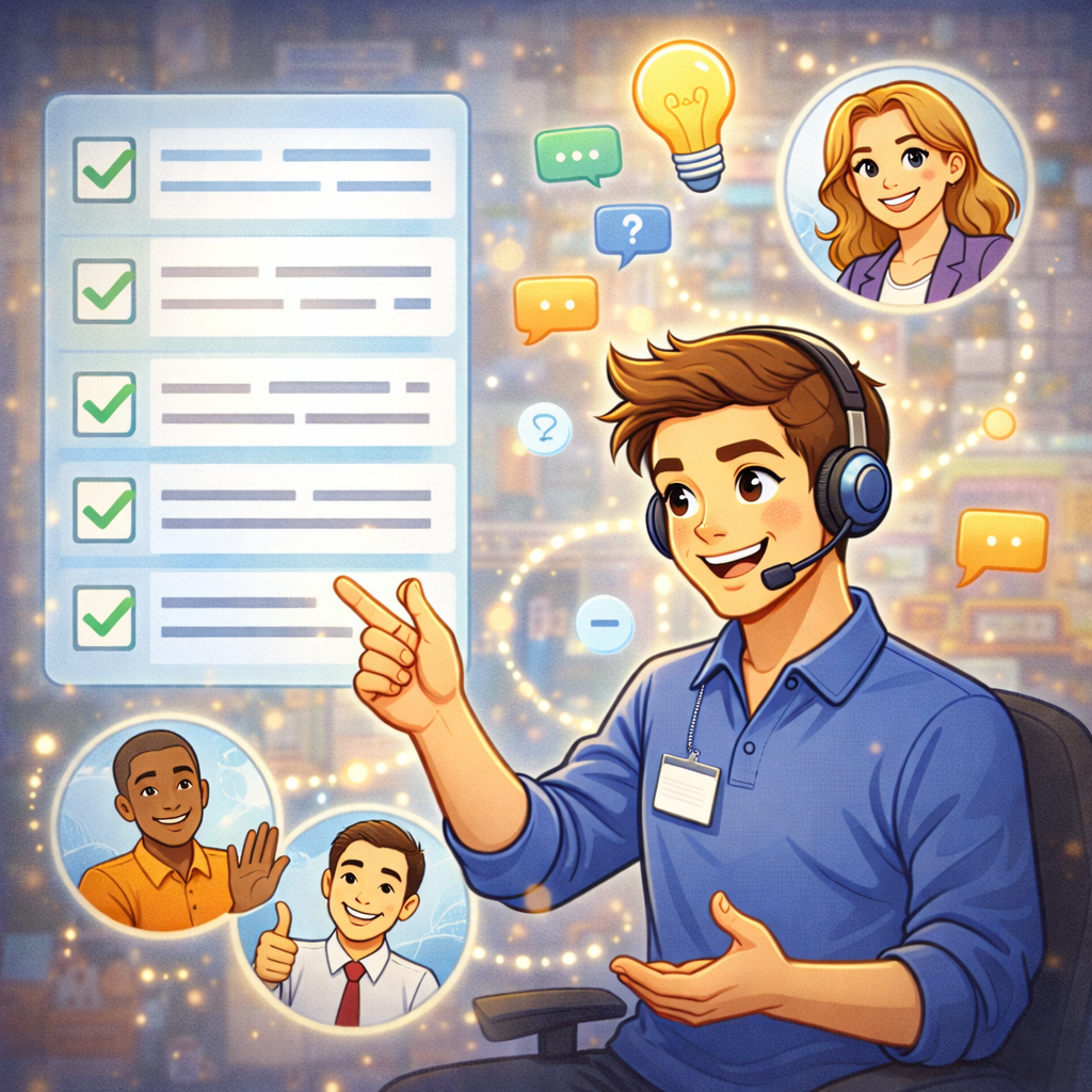 Схема диагностики: симптом → контекст → воспроизводимость → гипотеза → проверка → причина; рядом иконки «лупа», «чек-лист», «лог-файл» и «галочка», без читаемого текста.