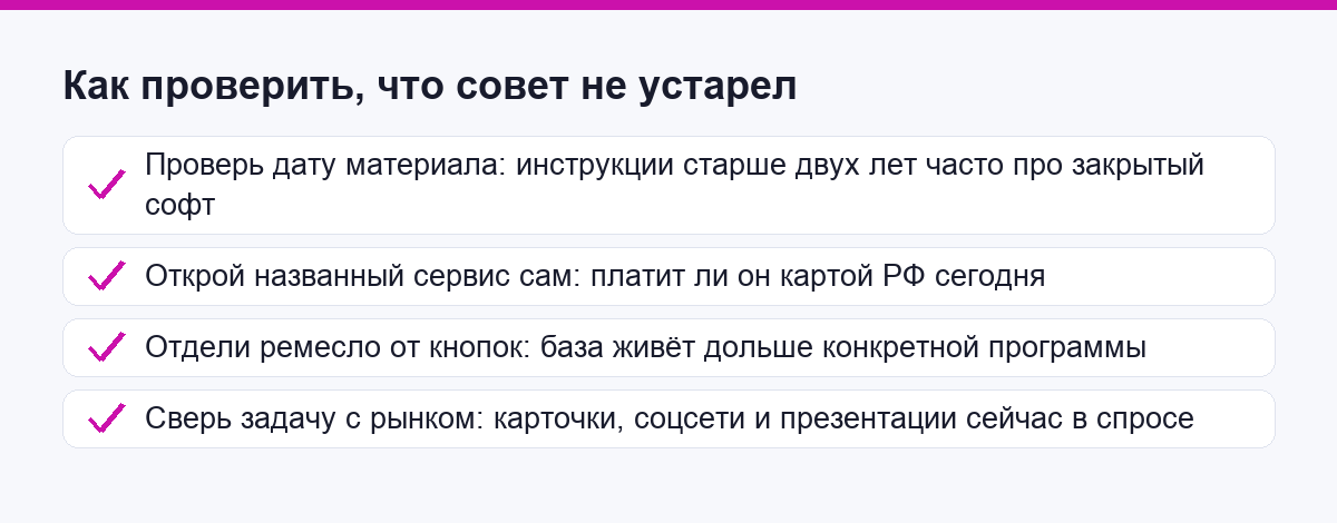 Как проверить, что совет не устарел