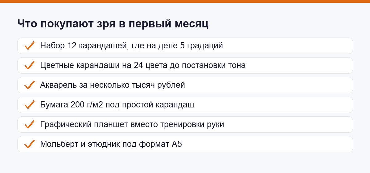 Что покупают зря в первый месяц рисования