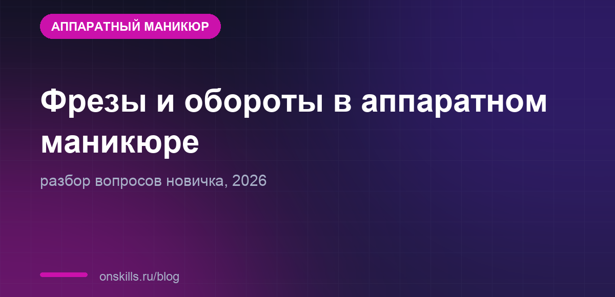Обложка: фрезы и обороты в аппаратном маникюре, разбор для новичка