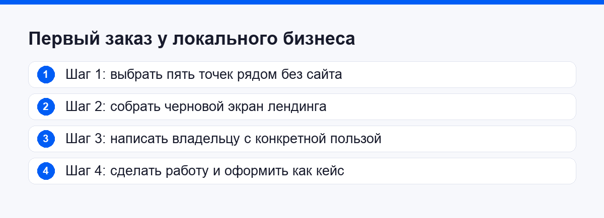 Шаги: как взять первый заказ у локального бизнеса рядом