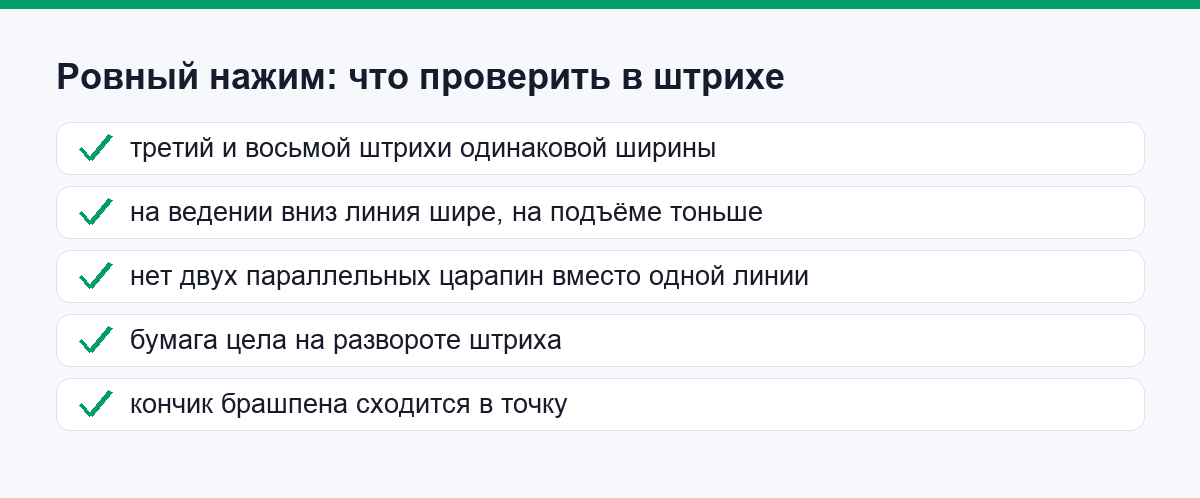 Ровный нажим против рваного: что видно на штрихе