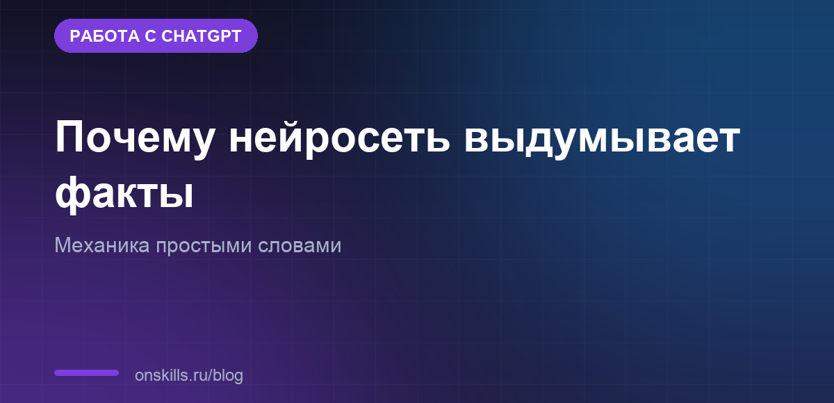 Обложка статьи о том, почему нейросеть выдумывает факты