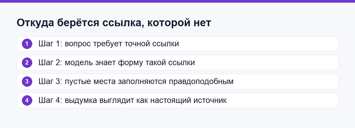 Четыре шага, на которых модель собирает несуществующую ссылку
