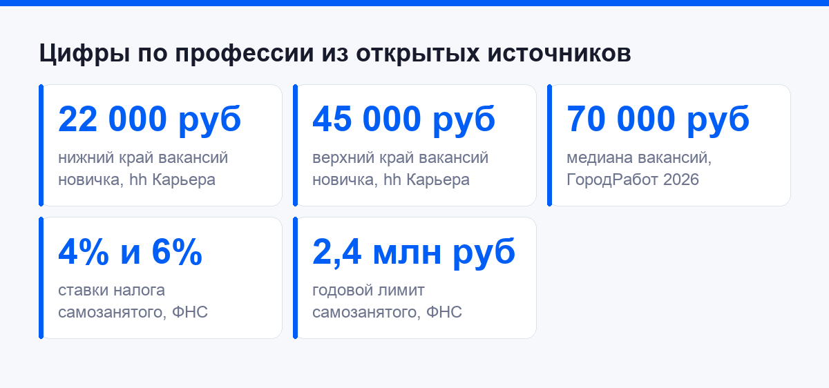 Цифры по профессии из открытых источников