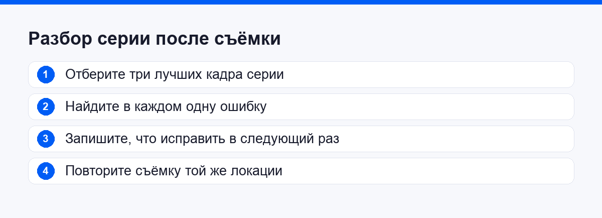 Шаги разбора серии после съёмки пейзажа