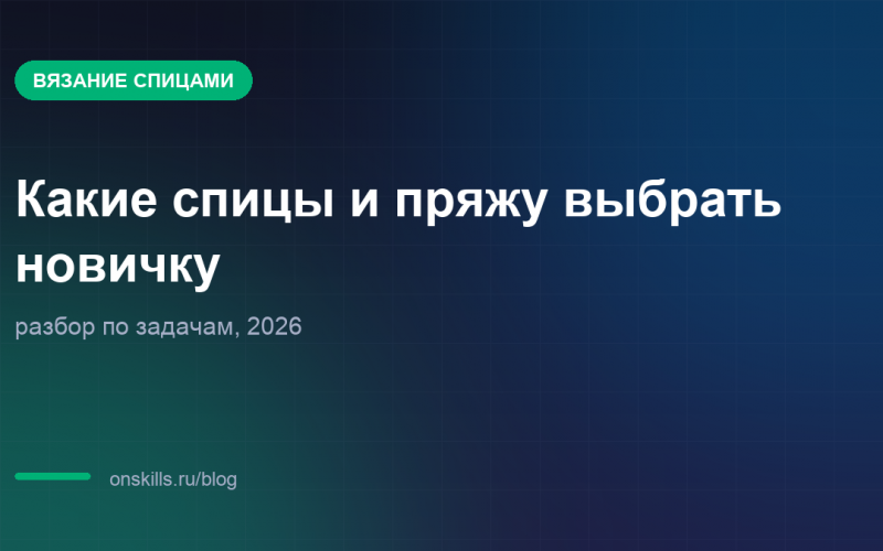 Обложка: какие спицы и пряжу выбрать новичку
