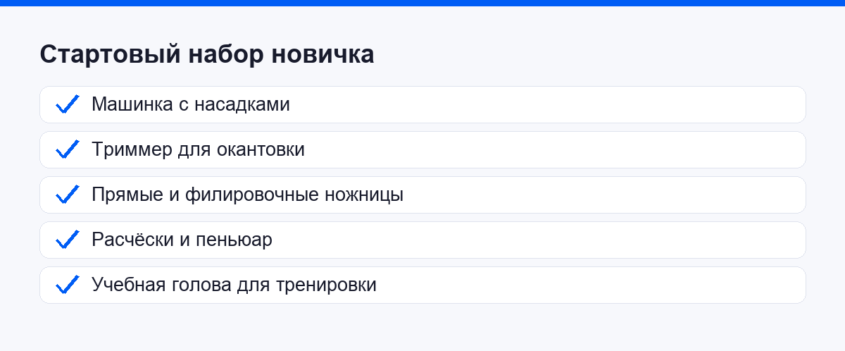 Стартовый набор новичка для первого месяца практики