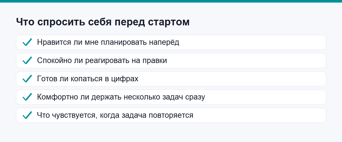 Что спросить себя перед стартом