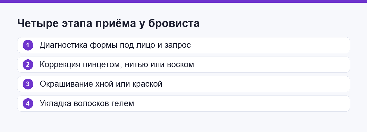 Четыре этапа приёма у бровиста