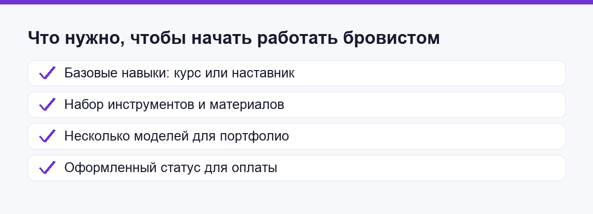 Что нужно, чтобы начать работать бровистом