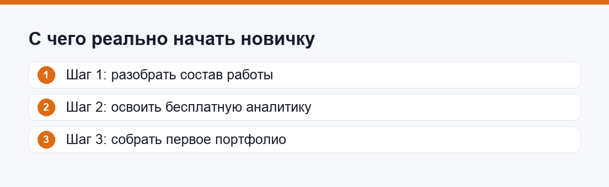 Три шага, с которых реально начать новичку