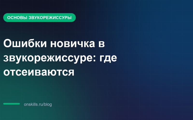 Ошибки новичка в звукорежиссуре: где отсеиваются