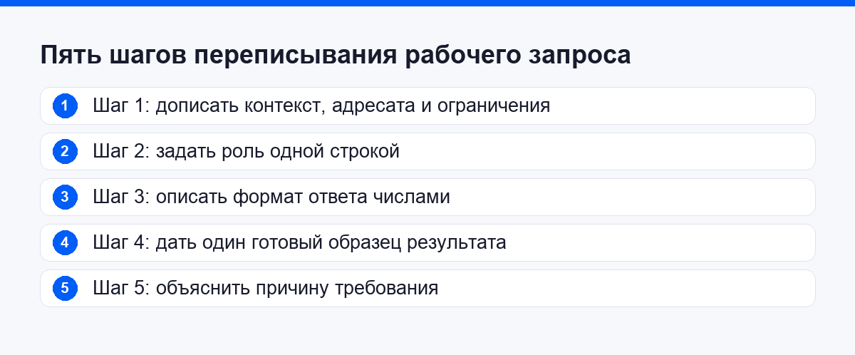 Пять шагов переписывания рабочего запроса